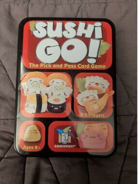 Sushi Go! The Pick and Pass Card Game By Gamewright Tin Box Used complete